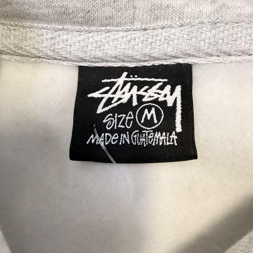 Stussy Hoodie Mens Medium Gray Stock Honolulu Pullover Fleece Sweatshirt Graphic - Picture 10 of 13